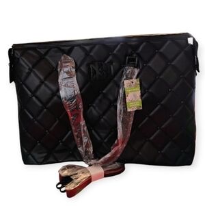 Badgley Mischka Black Quilted Tote